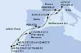 Santa Cruz de Tenerife,Arrecife de Lanzarote,Malaga,Marseille,Genoa,Barcelona,Casablanca,Santa Cruz de Tenerife