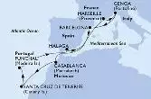 Santa Cruz de Tenerife,Funchal,Malaga,Marseille,Genoa,Barcelona,Casablanca,Santa Cruz de Tenerife
