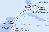 Miami,Nassau,Ocean Cay,Ocean Cay,Miami,Costa Maya,Belize City,Isla de Roatan,Ocean Cay,Miami