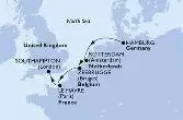 Hamburg,Rotterdam,Zeebrugge,Le Havre,Southampton