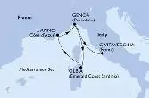 Genoa,Olbia,Cannes,Genoa,Civitavecchia