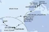 Genoa,Marseille,Barcelona,Santa Cruz de Tenerife,Arrecife de Lanzarote,Philipsburg,Road Town,San Juan,San Juan,Miami