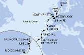 Oslo,Zeebrugge,Le Havre,Southampton,Vigo,Lisbon,Funchal,Santa Cruz de Tenerife,Salvador,Ilheus,Rio de Janeiro