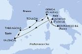 Genoa,Civitavecchia,Livorno,Valencia,Tarragona,Toulon,Genoa