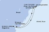 Montevideo,Buenos Aires,Ilha Grande,Rio de Janeiro,Ilhabela,Montevideo