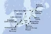 Copenhagen,Karlskrona,Warnemunde,Gdynia,Klaipeda,Riga,Tallinn,Helsinki,Stockholm,Stockholm,Copenhagen