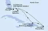 Miami,Ocean Cay,Nassau,San Juan,Puerto Plata,Miami