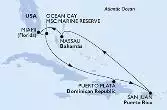 Miami,Ocean Cay,Puerto Plata,San Juan,Nassau,Miami