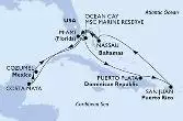 Miami,Ocean Cay,Puerto Plata,San Juan,Nassau,Miami,Costa Maya,Cozumel,Nassau,Ocean Cay,Miami