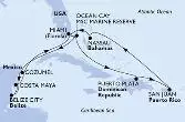 Miami,Ocean Cay,Puerto Plata,San Juan,Nassau,Miami,Ocean Cay,Cozumel,Belize City,Costa Maya,Miami