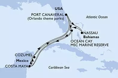 Port Canaveral,Ocean Cay,Ocean Cay,Costa Maya,Cozumel,Port Canaveral,Nassau,Ocean Cay,Costa Maya,Cozumel,Port Canaveral