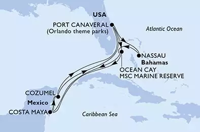 Port Canaveral,Nassau,Ocean Cay,Costa Maya,Cozumel,Port Canaveral,Ocean Cay,Ocean Cay,Costa Maya,Cozumel,Port Canaveral