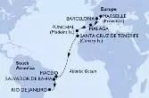 Marseille,Barcelona,Malaga,Funchal,Santa Cruz de Tenerife,Maceio,Salvador,Rio de Janeiro