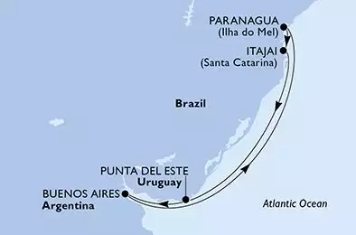 Itajai,Punta Del Este,Buenos Aires,Paranagua,Itajai