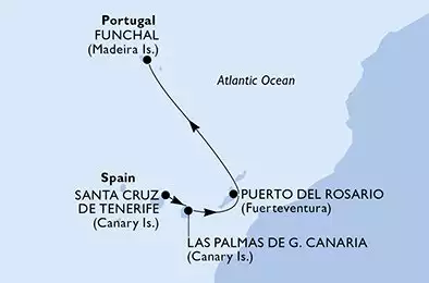 Santa Cruz de Tenerife,Las Palmas de G.Canaria,Puerto del Rosario,Funchal