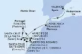 Las Palmas de G.Canaria,Puerto del Rosario,Funchal,Santa Cruz de La Palma,Arrecife de Lanzarote,Santa Cruz de Tenerife,Casablanca,Valencia