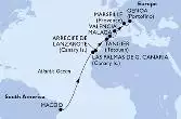 Maceio,Las Palmas de G.Canaria,Arrecife de Lanzarote,Tangier,Malaga,Valencia,Marseille,Genoa