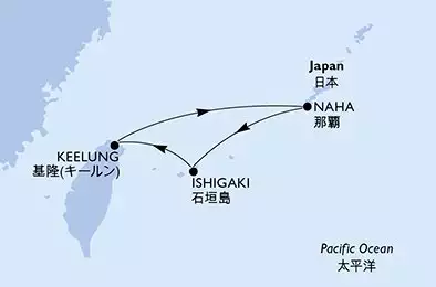 MSC BELLISSIMA - trasa 4 nocy podróż z: Naha,Japan w dniu 22/12/2024 - Naha,Ishigaki,Keelung,Naha