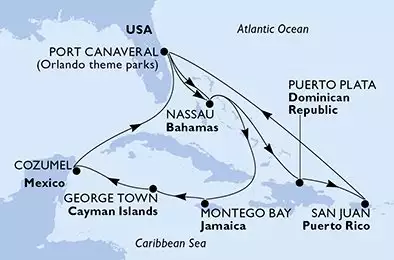 United States,Bahamas,Jamaica,Cayman Islands,Mexico,Dominican Republic,Puerto Rico
