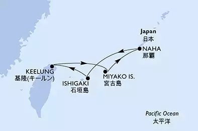 MSC BELLISSIMA - trasa 4 nocy podróż z: Keelung Taiwan (China) w dniu 12/12/2024 - Keelung,Miyako Is.,Naha,Ishigaki,Keelung