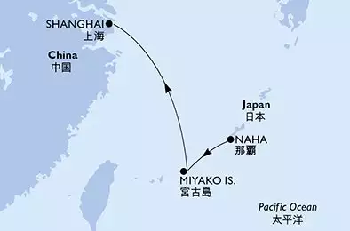 MSC BELLISSIMA - trasa 4 nocy podróż z: NahaJapan w dniu 12/01/2025 - Japan,Chinese Mainland