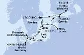 Copenhagen,Warnemunde,Ronne,Visby,Riga,Tallinn,Kotka,Stockholm,Stockholm,Copenhagen
