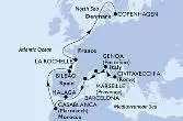 Civitavecchia,Genoa,Marseille,Barcelona,Malaga,Casablanca,Bilbao,La Rochelle,Copenhagen