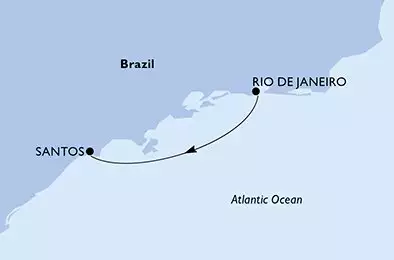 MSC ARMONIA - trasa 1 nocy podróż z: Rio de Janeiro Brazil w dniu 14/03/2026 - Rio de Janeiro,Santos