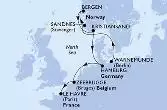 Warnemunde,Sandnes,Bergen,Kristiansand,Hamburg,Zeebrugge,Le Havre