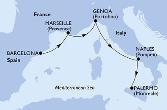 Barcelona,Marseille,Genoa,Naples,Palermo