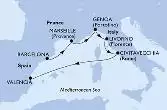 Barcelona,Marseille,Genoa,Livorno,Civitavecchia,Valencia