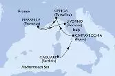 Cagliari,Civitavecchia,Genoa,Marseille,Livorno