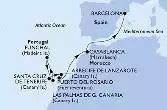 Las Palmas de G.Canaria,Funchal,Santa Cruz de Tenerife,Arrecife de Lanzarote,Puerto del Rosario,Casablanca,Barcelona