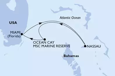 MSC SEASIDE - trasa 4 nocy podróż z: Miami United States w dniu 22/02/2027 - Miami,Nassau,Ocean Cay,Miami