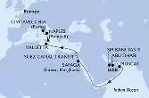 Abu Dhabi,Sir Bani Yas,Muscat,Safaga,Suez Canal South,Suez Canal North,Valletta,Naples,Civitavecchia