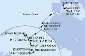Bridgetown,Saint George,Kingstown,Fort de France,Pointe-a-Pitre,Philipsburg,Road Town,St John s,Santa Cruz de Tenerife,Palma de Mallorca,Barcelona