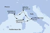 Marseille,Genoa,Civitavecchia,Ajaccio,Marseille