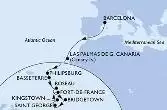 Barcelona,Las Palmas de G.Canaria,Philipsburg,Basseterre,Roseau,Bridgetown,Saint George,Kingstown,Fort de France