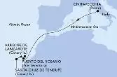 Civitavecchia,Puerto del Rosario,Arrecife de Lanzarote,Santa Cruz de Tenerife