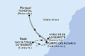 Arrecife de Lanzarote,Santa Cruz de Tenerife,Puerto del Rosario,Funchal,Arrecife de Lanzarote