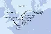 Le Havre,Southampton,Hamburg,Rotterdam,Zeebrugge,Southampton,Le Havre