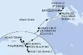 Fort de France,Pointe-a-Pitre,Philipsburg,Road Town,St John s,Santa Cruz de Tenerife,Palma de Mallorca,Barcelona,Marseille