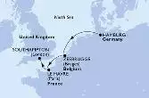 Hamburg,Zeebrugge,Le Havre,Southampton