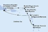 La Romana,Catalina Island,Virgin Gorda,Philipsburg,Fort de France,St John s,La Romana