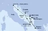 Venice-Marghera,Dubrovnik,Corfu,Kotor,Brindisi,Split