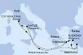 Kusadasi,Marmaris,Naples,Civitavecchia,Mykonos,Kusadasi