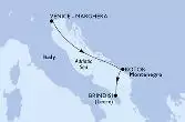 Venice-Marghera,Kotor,Brindisi