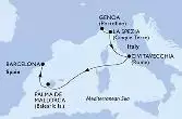 Genoa,La Spezia,Civitavecchia,Palma de Mallorca,Barcelona