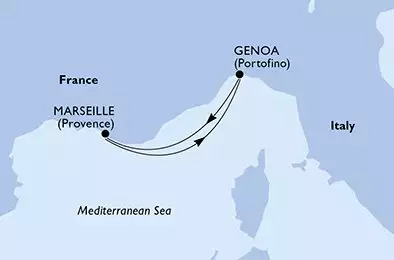 MSC MAGNIFICA - trasa 2 nocy podróż z: Marsella (Provenza) Francia w dniu 16/10/2026 - France,Italy