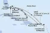 Miami,Nassau,San Juan,Philipsburg,Charlotte Amalie,Miami,Grand Turk Island,Ocean Cay,Nassau,Miami